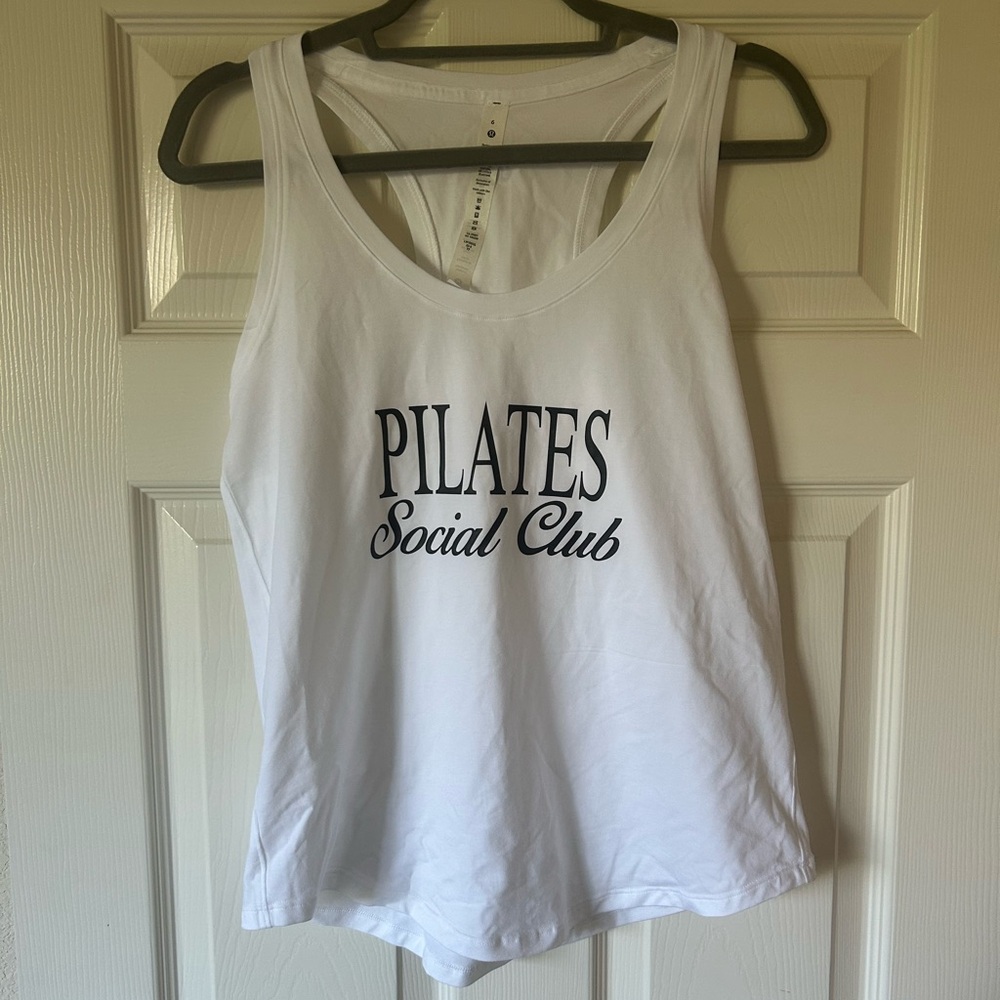 Custom Lululemon Love Tank Top - White - Pilates Social Club